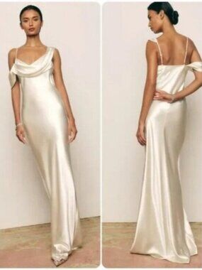 NEW NWT Reformation Ronda silk dress ivory